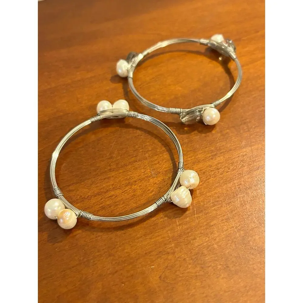 Custom Authentic Baroque Pearl Stackable Bracelet Set of 2